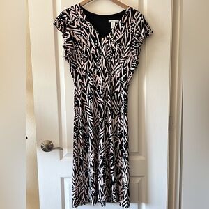 London Times Flutter Sleeve Floral Jersey A-Line Dress Women’s Size 6